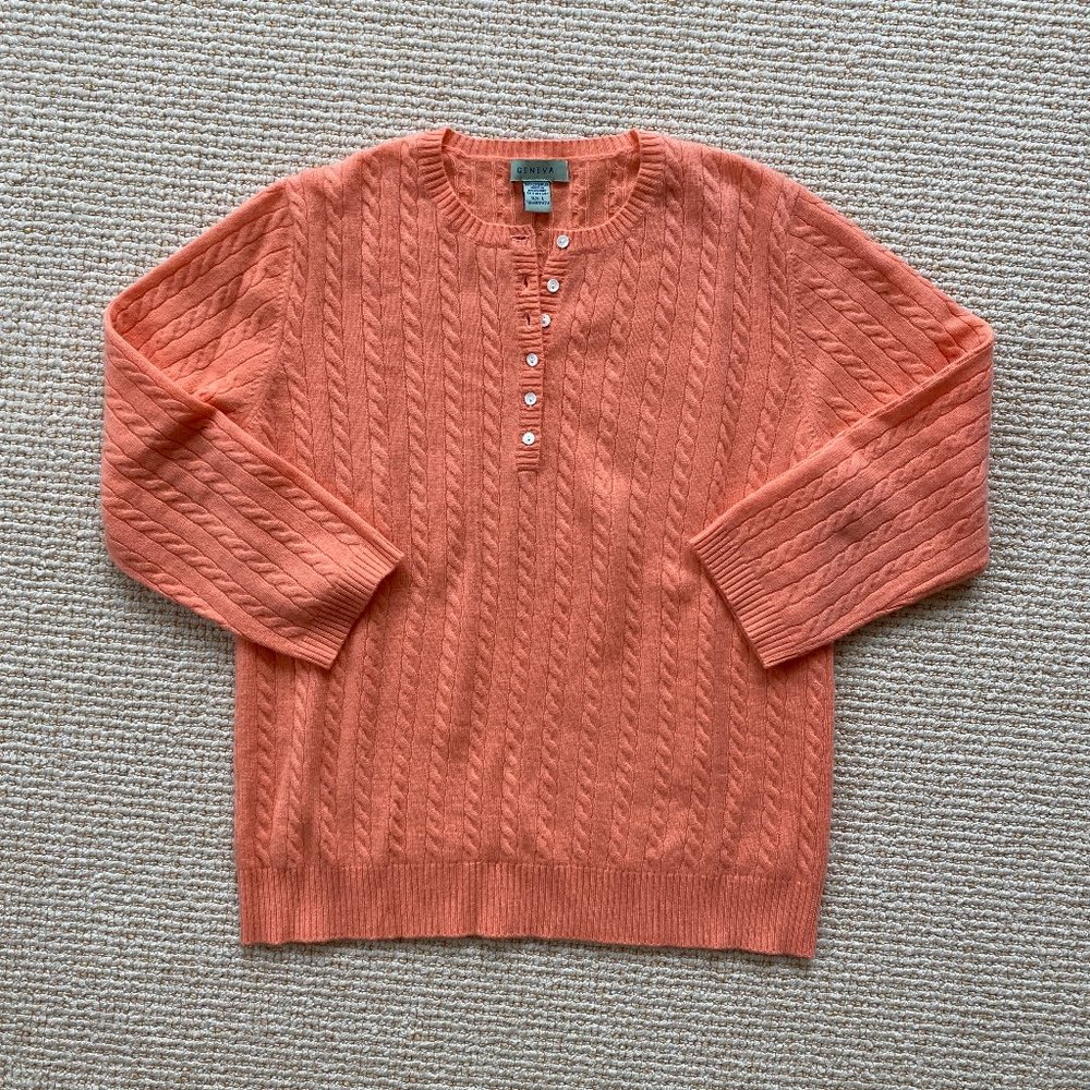 Geneva 100% Cashmere Coral Sweater